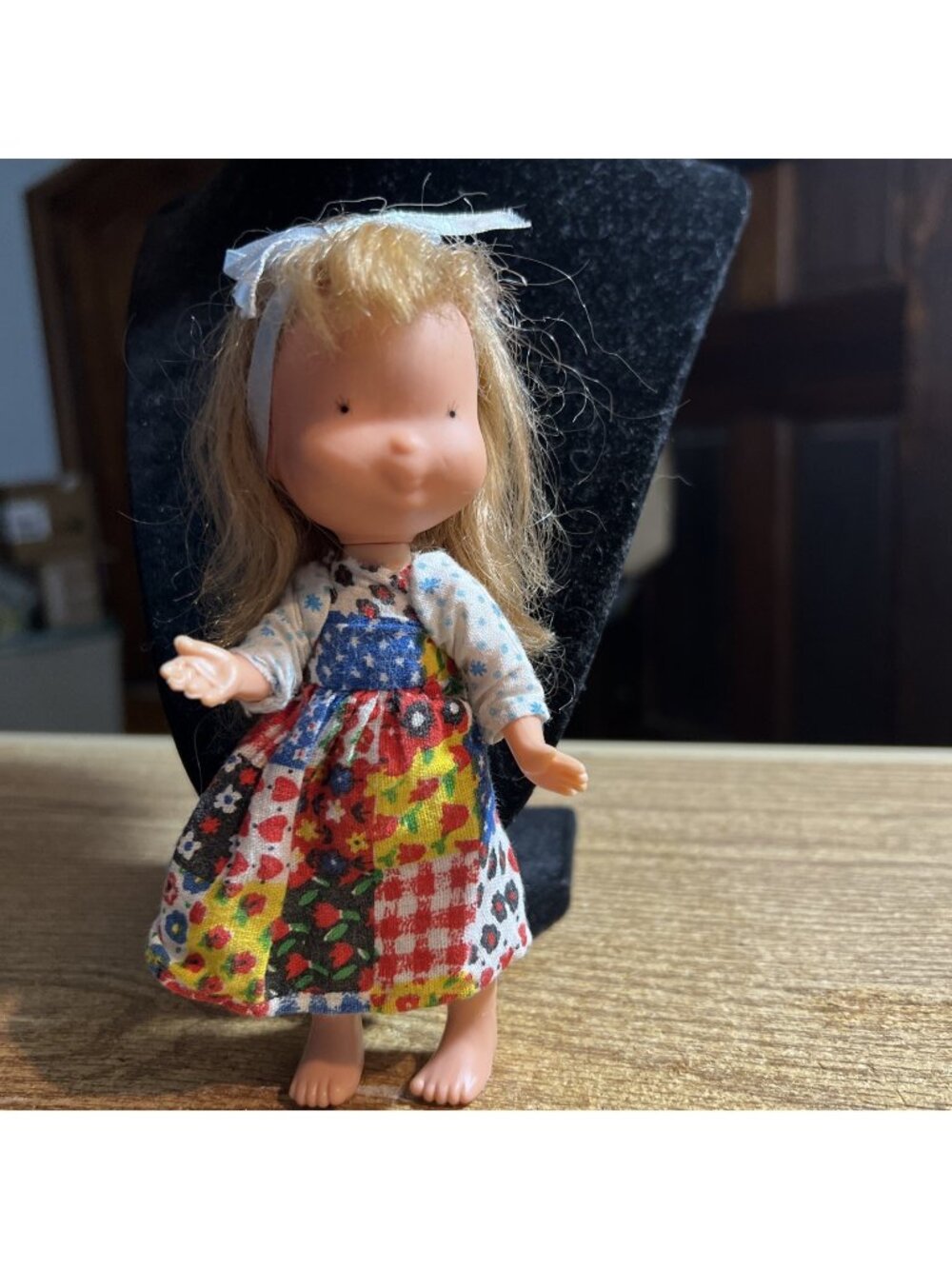 1975 Holly Hobbie 6ā Doll Knickerbocker Patchwork Dress & Undies Perfect Cond.